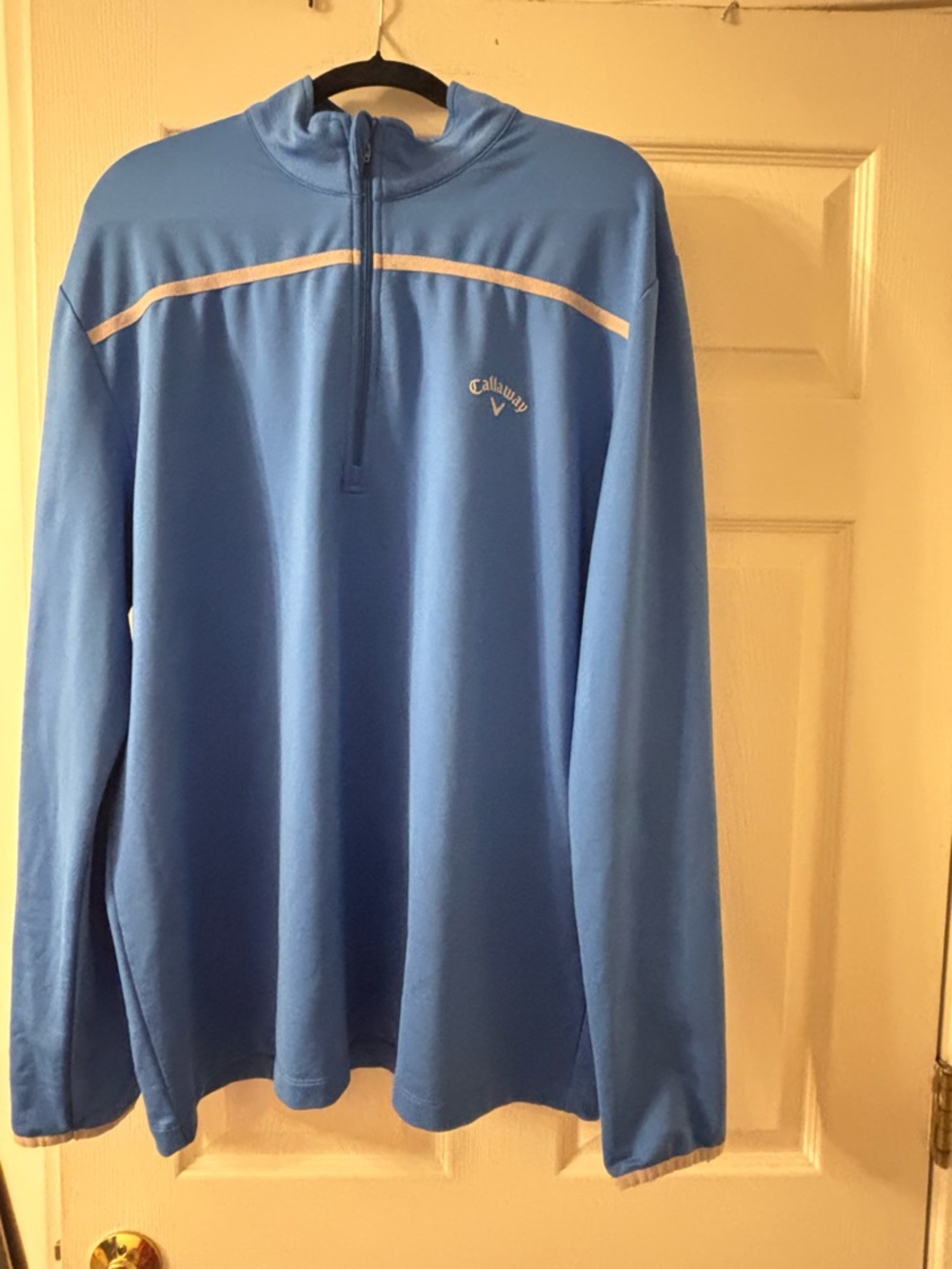 Callaway Blue Quarter-Zip Performance Pullover with White Accents